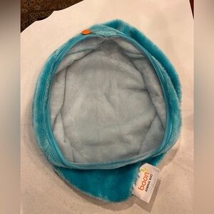 Boon turquoise Blue Faux Fur and mesh stuffed animal bag. GUC!